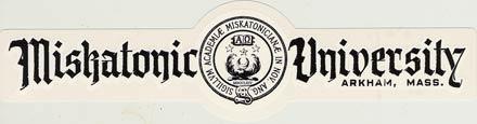 Miskatonic University Car Window Sticker