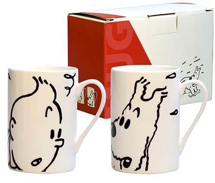 Mugg - tvåpack Tintin & Milou