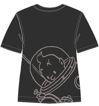 T-Shirt - Månen Tintin (svart) Medium