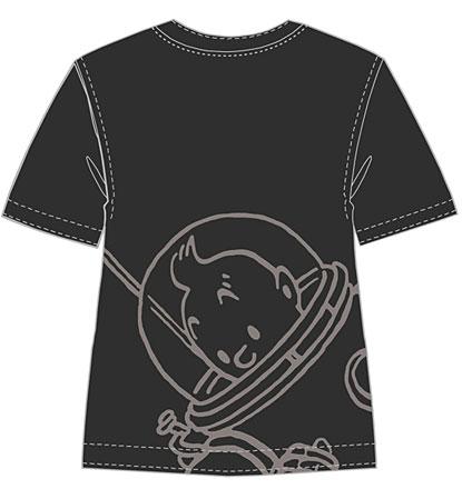 T-Shirt - Månen Tintin (svart) Small