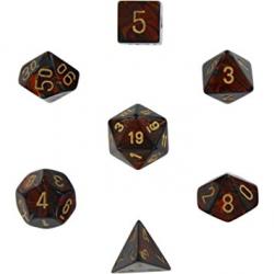Scarab Blue Blood with Gold (set of 7 dice)