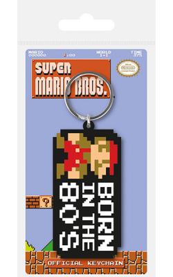 Super Mario Bros. Rubber Keychain Born in the 80's 6 cm