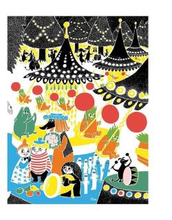 Moomin Postcard - Färglada Karuseller