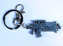 Warhammer Keychain: Metal Bolter Metallic Finish