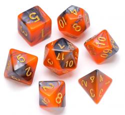 Marble Series: Orange & Grey - Numbers: Gold