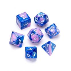 Marble Series: Blue & Pink - Numbers: White