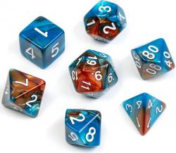 Marble Series: Blue & Brown - Numbers: White