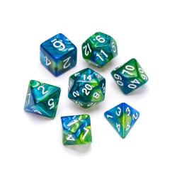 Marble Series: Blue & Green - Numbers: White