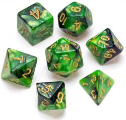 Marble Series: Green & Black - Numbers: Gold