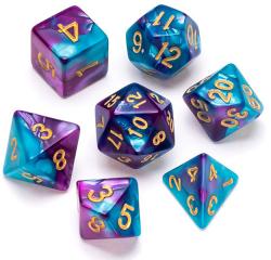 Marble Series: Pale Blue & Purple - Numbers: Gold