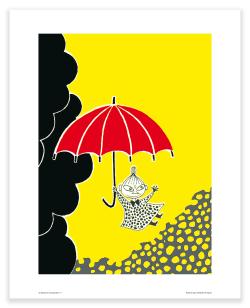 Moomin Mini Poster - Lilla My med paraply
