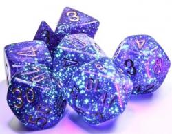 Borealis Royal Purple/Gold Luminary (set of 7 dice)