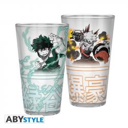 Large Glass 400ml Izuku & Bakugo