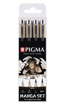 Manga Pigma Micron Set 4 Sepia