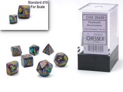 Festive Mini-Polyhedral Mosaic/yellow 7-Die set