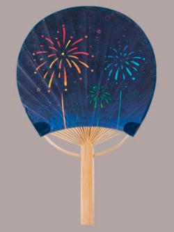Mini Bamboo Fan: Fireworks