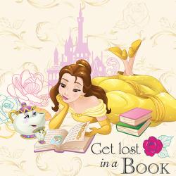Beauty and the Beast Lost in a Book Canvas Print 40 x 40 cm
