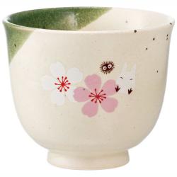 Ceramic Japanese Yunomi Teacup: Japanese-style Cherry Blossom Pattern