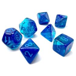 Gemini Blue-Blue with Light Blue (set of 7 dice)