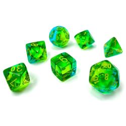 Gemini Translucent Green-Teal/yellow (set of 7 dice)