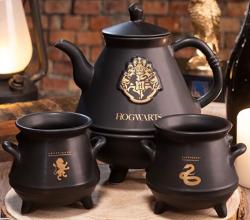 Teapot w/ Hogwarts Cauldrons Set