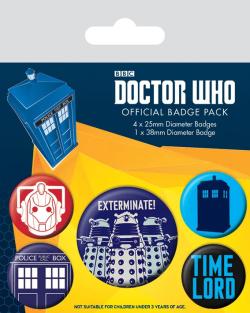 Doctor Who Exterminate Pin Badges 5-Pack