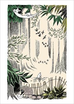 Moomin Postcard - Mumin i skogen