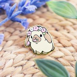 Enamel Pin: Botanical Bunny Pink