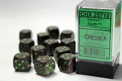 Speckled Earth 16mm d6 with pips Dice Blocks (12d6)
