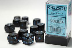 Speckled Blue Stars 16mm d6 with pips Dice Blocks (12d6)