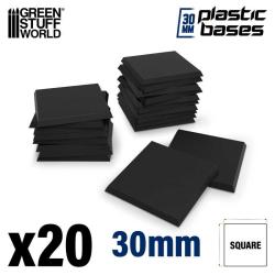 Plastic Square Bases (20x Square 30 mm)