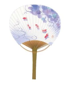 Bamboo Fan: Dream Goldfish Purple