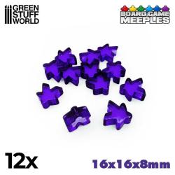 12x Acrylic Meeples (Purple)