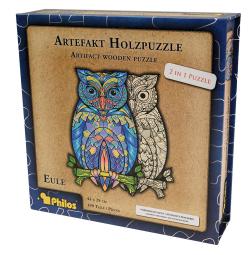 Artefakt Träpussel 2 in 1 - 199 bitar Uggla (Pussel)