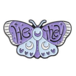 He/They Pronoun Butterfly Pin