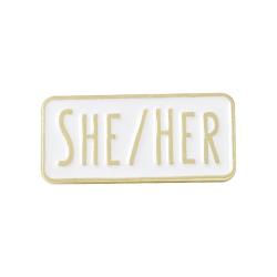 She/Her Simple Pronoun Pin
