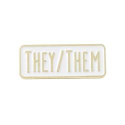 They/Them Simple Pronoun Pin