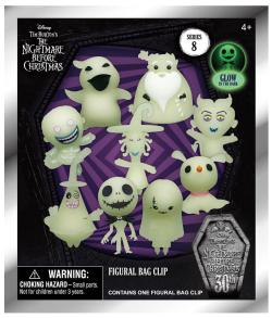 Nightmare Before Christmas Glow in the Dark Bag Clips (Blind Pack)