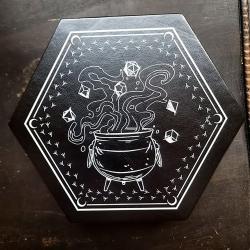 Dice tray: Faux leather - Cauldron