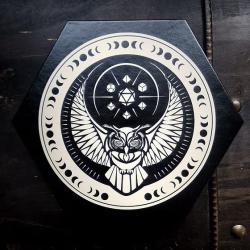 Dice tray: Faux leather - Owl