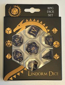 Roman Gothic Numbers set of 7 dice - Purple