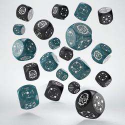 Crosshairs Compact D6 Dice Set - Stormy & Black