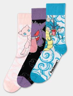 Mew, Gengar & Gyarados Socks Size 39/42 (3-Pack)