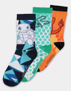 Squirtle, Bulbasaur & Charmander Socks Size 39/42 (3-Pack)
