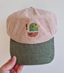 Corduroy Cap Two Colors - Surprised Duck