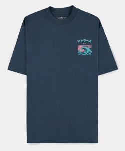 Navy Vaporeon Short Sleeved T-shirt (Loose fit) (Large)