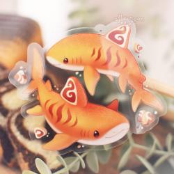 Tiger Cake Sharks Clear Sticker