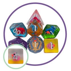 Dice Set - Multi-Coloured Ducks