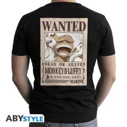 Wanted Luffy Black T-shirt (Medium)