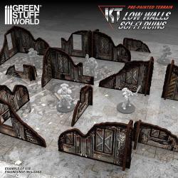 Pre-Painted Walls Terrain: Ruined Sci-Fi Walls